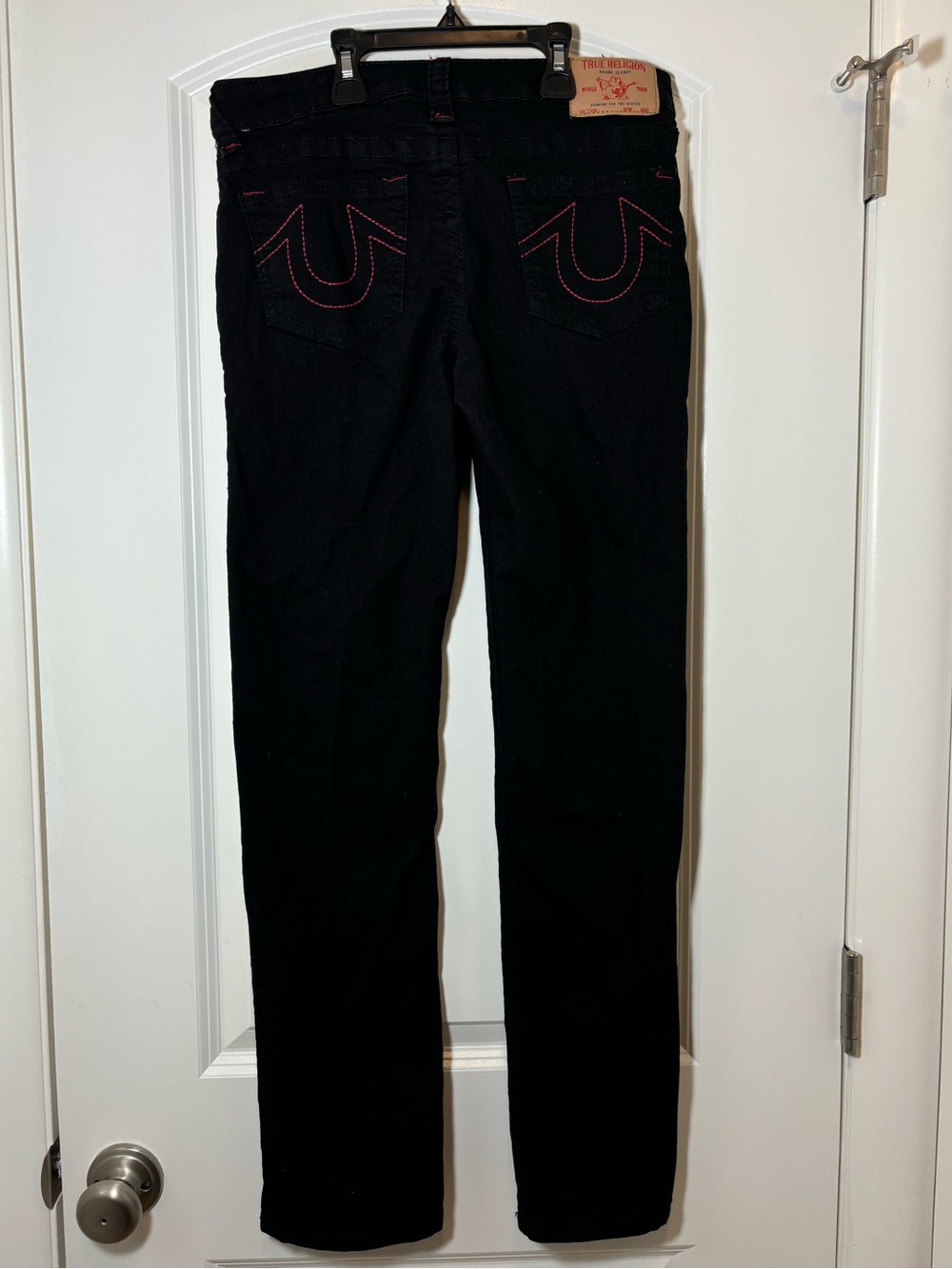 True Religion Black Jeans with Red Stitching - Kids